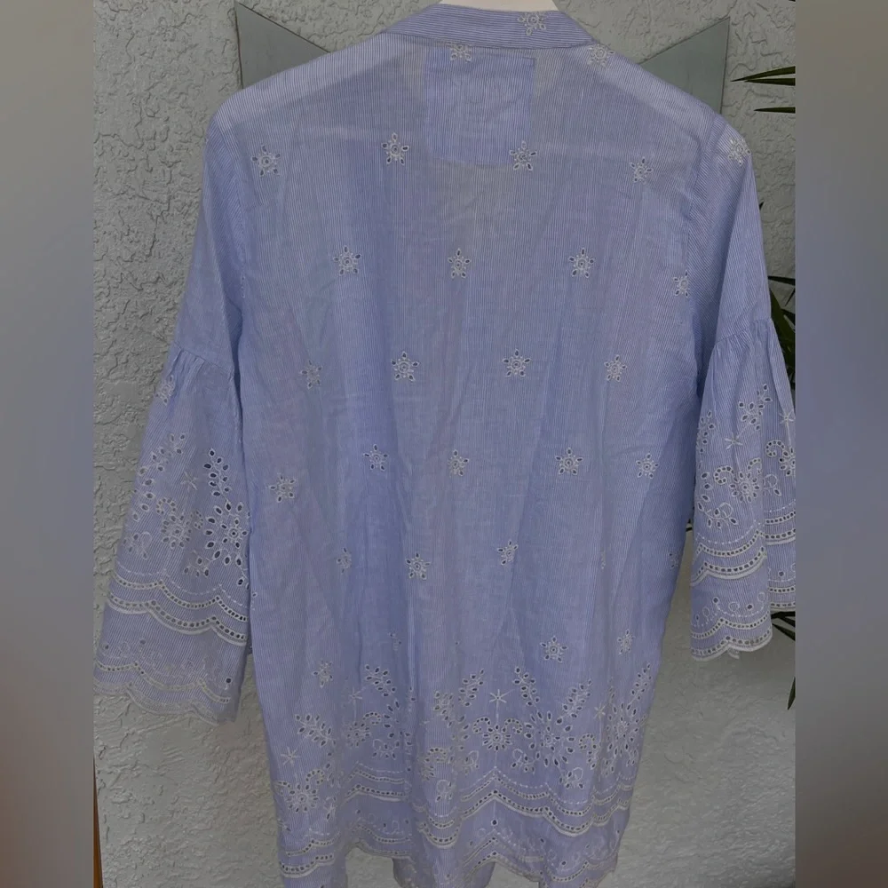 NWT Anthropology Bell Sleeves Shirt by Kyla Seo Soft Eyeleted Cotton Sz Small - Picture 6 of 16